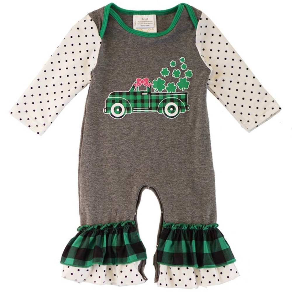 Lucky Love Truck Checkered Romper